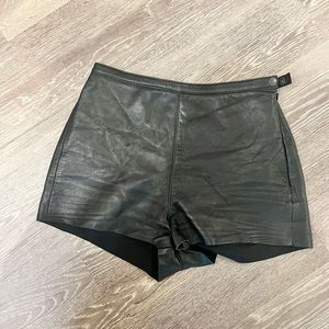 American Apparel Mini Black leather shorts